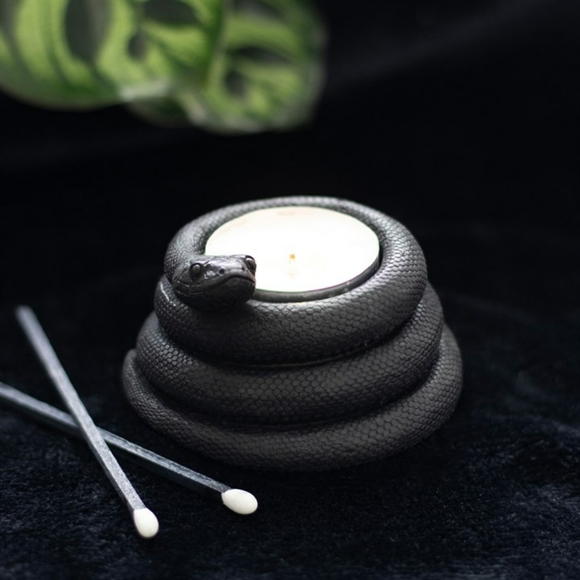 Black Magick Snake Tea Light Candle Holder - Picture 1 of 4
